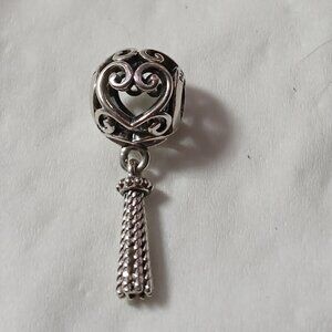 Pandora dangle heart tassel charm.